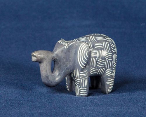 Elefant grau mit Streifendesign 10 cm